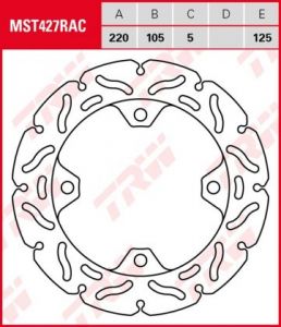 Disco de freno fijo RACING TRW  MST427RAC